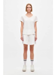 dirty laundry γυναικείο t-shirt με v λαιμόκοψη regular fit - dlwt000088 λευκό