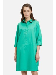 betty barclay γυναικείο mini φόρεμα βαμβακερό μονόχρωμο με κρυφή πατιλέτα - 1526/2522 πράσινο tropic