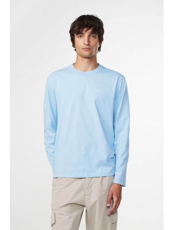 nn.07 ανδρική βαμβακερή μπλούζα μονόχρωμη με κεντημένο