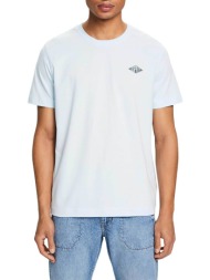 esprit ανδρικό t-shirt με logo print regular fit - 014ee2k302 γαλάζιο