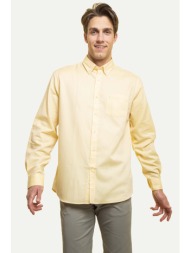 the bostonians ανδρικό πουκάμισο button down μονόχρωμο - aap2007 κίτρινο ανοιχτό