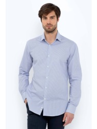 the bostonians ανδρικό πουκάμισο με μικροσχέδιο slim fit `charles poplin` - acp2276 μπλε ανοιχτό