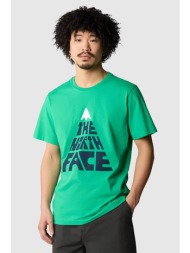 the north face ανδρικό t-shirt μονόχρωμο με contrast print `mountain play` - nf0a87enpo81 πράσινο tr