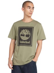 timberland ανδρικό t-shirt με μεγάλο logo print ``stack logo`` - tb0a5wqqcn81 χακί