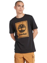 timberland ανδρικό t-shirt με μεγάλο logo print ``stack logo`` - tb0a5wqqp561 μαύρο