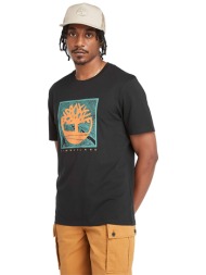 timberland ανδρικό t-shirt με μεγάλο logo print ``front graphic tee ` - tb0a5udb0011 μαύρο