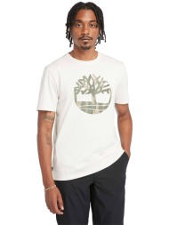 timberland ανδρικό t-shirt με logo print `` river camo tree logo`` - tb0a5up3cm91 εκρού