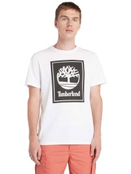 timberland ανδρικό t-shirt με μεγάλο logo print ``stack logo`` - tb0a5wqqp541 λευκό