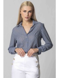 billy sabbado γυναικείο πουκάμισο με all-over print `basic` - 0338559736 μπλε σκούρο
