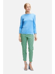 betty barclay γυναικείο παντελόνι βαμβακερό cropped με all-over geometric pattern - 6889/2498 πράσιν