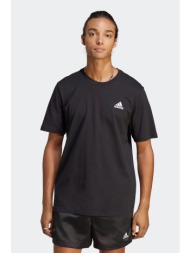 adidas ανδρικό αθλητικό t-shirt μονόχρωμο με contrast κεντημένο λογότυπο `essentials` - ic9282 μαύρο