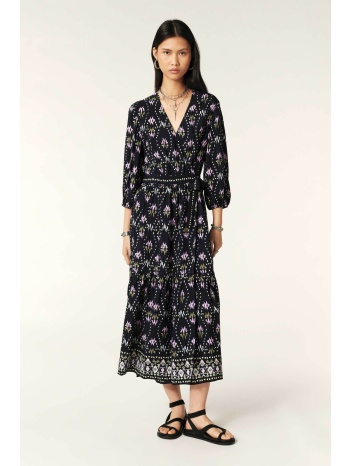 ba&sh γυναικείο midi κρουαζέ φόρεμα με boho print `nerla`  σε προσφορά