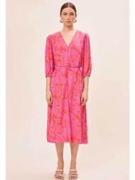suncoo γυναικείο midi φόρεμα με print `crina` - c03006e24 φούξια
