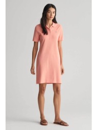 gant γυναικείο mini φόρεμα πόλο πικέ με κεντημένο λογότυπο slim fit - 4200846 ροδακινί