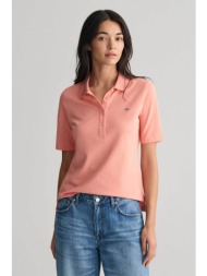 gant γυναικεία πόλο μπλούζα πικέ με κεντημένο λογότυπο slim fit - 4202231 ροδακινί