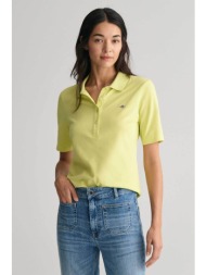 gant γυναικεία πόλο μπλούζα πικέ με κεντημένο λογότυπο slim fit - 4202231 κίτρινο