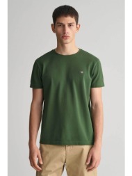 gant ανδρικό t-shirt πικέ με κεντημένο λογότυπο slim fit - 2013033 πράσινο