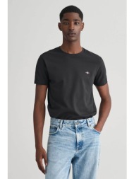 gant ανδρικό t-shirt πικέ με κεντημένο λογότυπο slim fit - 2013033 μαύρο