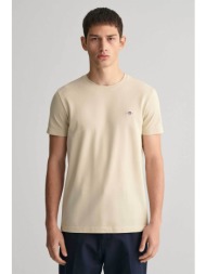 gant ανδρικό t-shirt πικέ με κεντημένο λογότυπο slim fit - 2013033 μπεζ