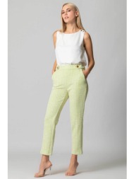 billy sabbado γυναικείο cropped παντελόνι jacquard με διακοσμητικά κουμπιά - 0302480802 πράσινο lime