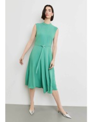 gerry weber γυναικείο midi φόρεμα αμάνικο με ζώνη feminine fit - 380015-31263 πράσινο