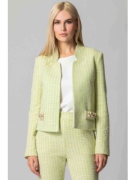 billy sabbado γυναικείο κοντό σακάκι jacquard με διακοσμητικές πέτρες - 0302755802 πράσινο lime