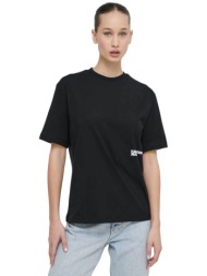 karl lagerfeld jeans γυναικείο t-shirt μονόχρωμο `logo regular -fit` - 241j1707 μαύρο