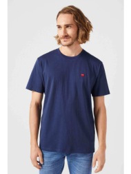wrangler® ανδρικό t-shirt με λογότυπο regular fit `sign off` - 112350434 μπλε σκούρο
