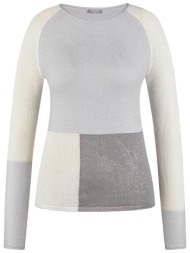 rabe γυναικείο πουλόβερ colorblocked - 52-113600 γκρι