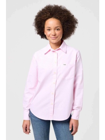 wrangler® γυναικείο πουκάμισο ριγέ με τσέπη και λογότυπο