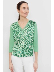 gerry weber γυναικεία μπλούζα με all-over print και μανίκι 3/4 - 270052-44002 πράσινο