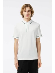 lacoste ανδρική μπλούζα πόλο μονόχρωμη με tone-on-tone έμβλημα και contrast λεπτομέρειες - ph8184 λε