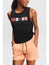 esprit γυναικεία αμάνικη μπλούζα με graphic logo print loose fit - 024ei1k305 μαύρο