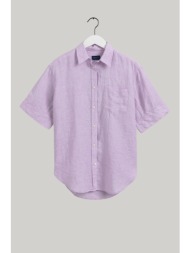 gant γυναικείο πουκάμισο μονόχρωμο relaxed fit `linen chambray` - 4322077 λιλά