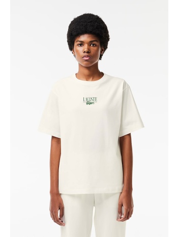 lacoste γυναικείο t-shirt με logo print regular fit 