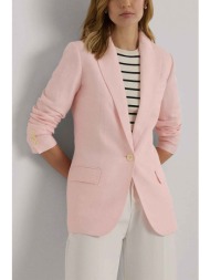 lauren ralph lauren γυναικείο σακάκι μονόχρωμο με τσέπες μπροστά - 200932924001 ροζ ανοιχτό