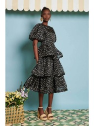 sister jane γυναικείο φόρεμα midi με floral σχέδιο `noon flower` - drd469blk μαύρο