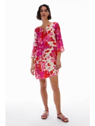 pennyblack γυναικείο μεταξωτό φόρεμα με floral print `oslo` - 2411221092200 φούξια