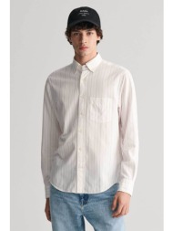 gant ανδρικό πουκάμισο oxford button down με ριγέ σχέδιο regular fit - 3240056 λευκό