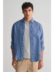 gant ανδρικό λινό πουκάμισο button down regular fit - 3240120 μπλε