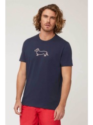 harmont & blaine ανδρικό t-shirt με 3d dachshund print regular fit - irl003021223 μπλε σκούρο
