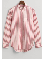 gant ανδρικό πουκάμισο button down με ριγέ σχέδιο και κεντημένο λογότυπο regular fit - 3240039 κόκκι