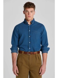 gant ανδρικό πουκάμισο button down με dot print regular fit - 3240045 μπλε