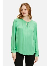betty barclay γυναικεία μπλούζα μονόχρωμη με άνοιγμα μπροστά - 8670/2409 πράσινο tropical