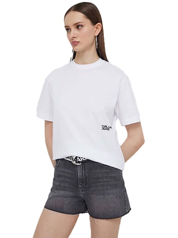 karl lagerfeld jeans γυναικείο t-shirt μονόχρωμο `logo