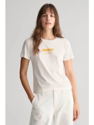 gant γυναικείο t-shirt με resort graphic print regular fit - 4200876 λευκό