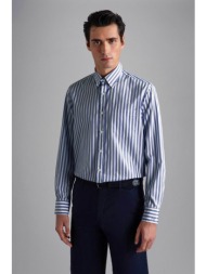 paul&shark ανδρικό πουκάμισο button down με ριγέ σχέδιο - 24413086r μπλε
