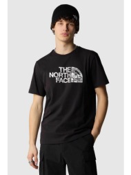 the north face ανδρικό βαμβακερό t-shirt μονόχρωμο με contrast logo prints `woodcut dome` - nf0a87nx