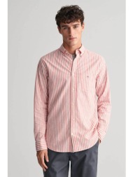 gant ανδρικό πουκάμισο button down με ριγέ σχέδιο και τσέπη με λογότυπο regular fit - 3240060 ροζ