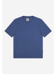 at.p.co ανδρικό t-shirt μονόχρωμο βαμβακερό με logo label στο πλάι - a286t2p02- μπλε